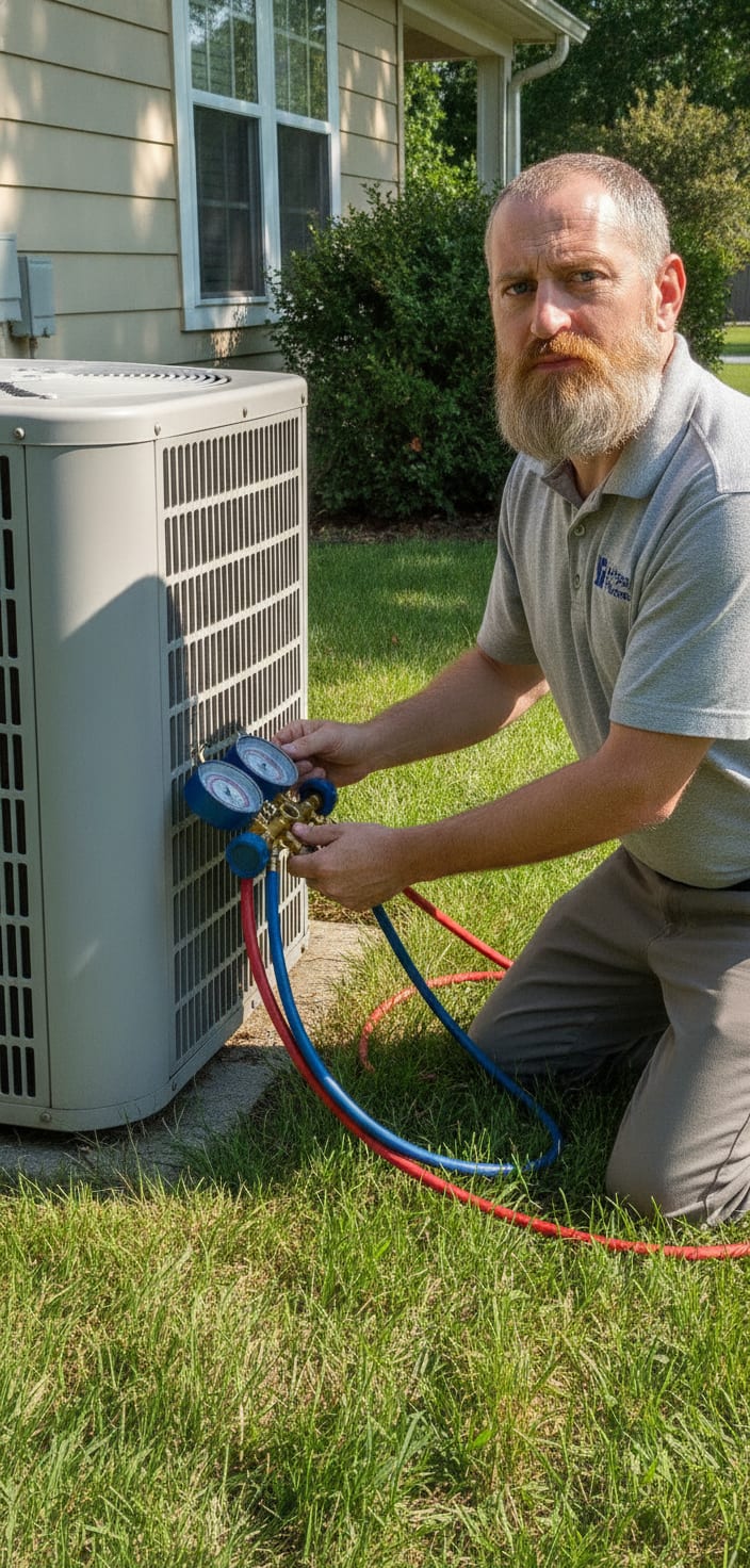 Home HVAC Services technician on the job