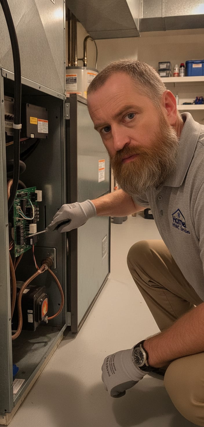 Home HVAC Services technician on the job
