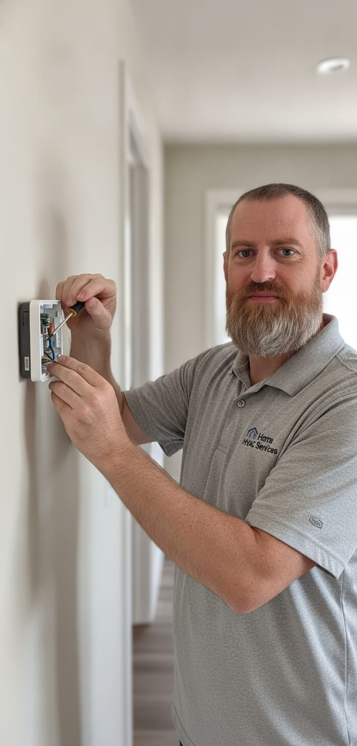 Home HVAC Services technician on the job