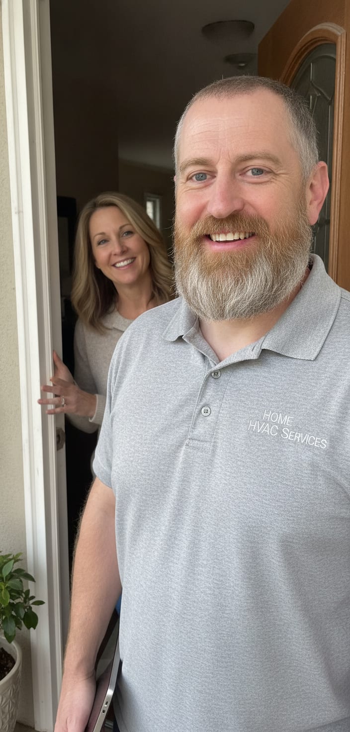 Home HVAC Services technician on the job