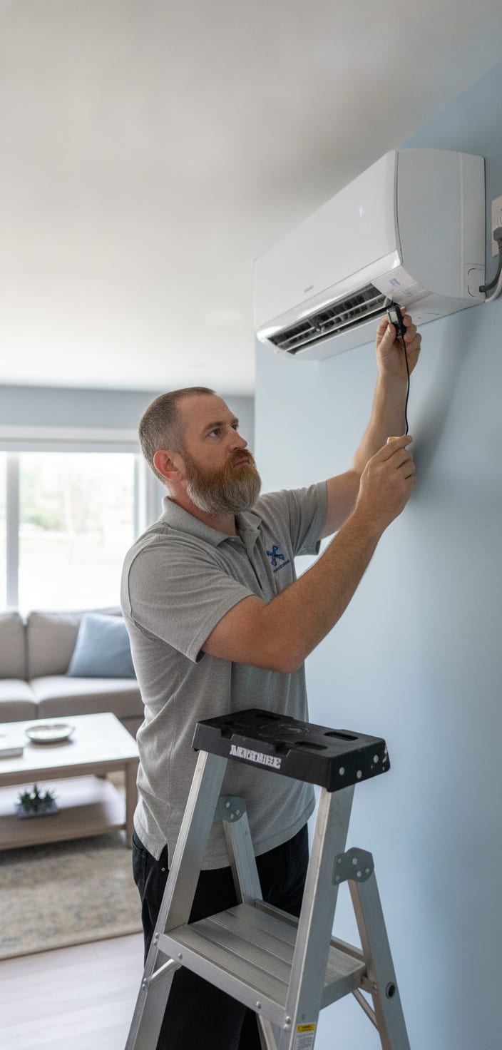 Home HVAC Services technician on the job